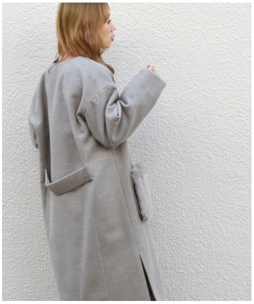 w closet（ダブルクローゼット）の「エコウールノーカラーファー