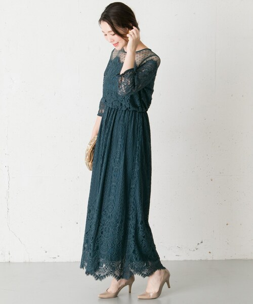 Chaco（チャコ）の「Chaco ドットチュール×パネルレースドレス（ワンピース/ドレス・レディース・D/GREEN/BLUEGRAY/BLACK/WINERED・FREE）」の12枚目の写真