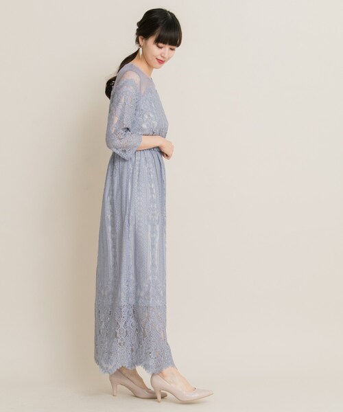 Chaco（チャコ）の「Chaco ドットチュール×パネルレースドレス（ワンピース/ドレス・レディース・D/GREEN/BLUEGRAY/BLACK/WINERED・FREE）」の7枚目の写真