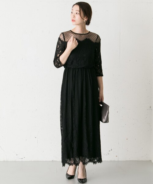 Chaco（チャコ）の「Chaco ドットチュール×パネルレースドレス（ワンピース/ドレス・レディース・D/GREEN/BLUEGRAY/BLACK/WINERED・FREE）」の17枚目の写真