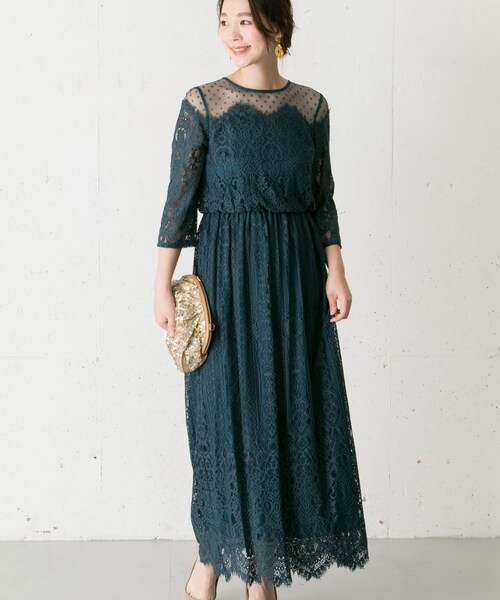 Chaco（チャコ）の「Chaco ドットチュール×パネルレースドレス（ワンピース/ドレス・レディース・D/GREEN/BLUEGRAY/BLACK/WINERED・FREE）」の15枚目の写真