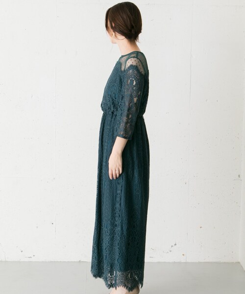 Chaco（チャコ）の「Chaco ドットチュール×パネルレースドレス（ワンピース/ドレス・レディース・D/GREEN/BLUEGRAY/BLACK/WINERED・FREE）」の21枚目の写真