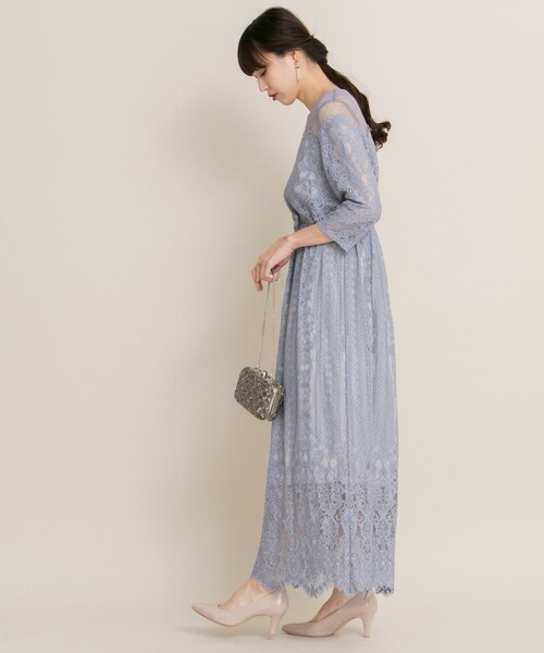 Chaco（チャコ）の「Chaco ドットチュール×パネルレースドレス（ワンピース/ドレス・レディース・D/GREEN/BLUEGRAY/BLACK/WINERED・FREE）」の6枚目の写真