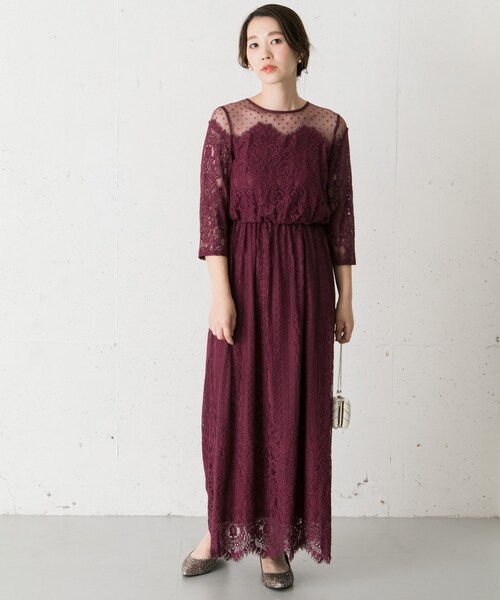 Chaco（チャコ）の「Chaco ドットチュール×パネルレースドレス（ワンピース/ドレス・レディース・D/GREEN/BLUEGRAY/BLACK/WINERED・FREE）」の10枚目の写真