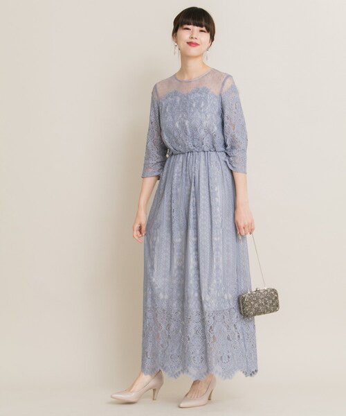 Chaco（チャコ）の「Chaco ドットチュール×パネルレースドレス（ワンピース/ドレス・レディース・D/GREEN/BLUEGRAY/BLACK/WINERED・FREE）」の2枚目の写真