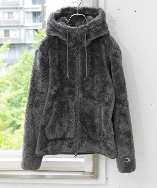【すーさん☆】Champion 別注シェルパフリースハイジップパーカー Champion（チャンピオン）の「Champion 別注シェルパフリースハイ