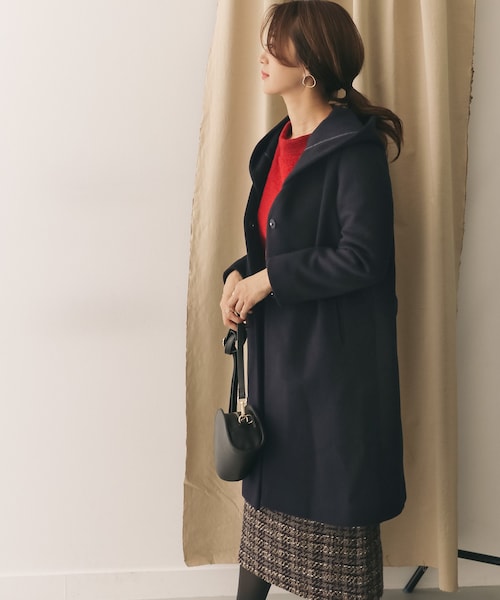 URBAN RESEARCH DOORS（アーバンリサーチドアーズ）の「ウール2WAYフードコート（ジャケット/アウター・レディース・NAVY/GREGE/LIGHT BEIGE/CAMEL・one）」の8枚目の写真