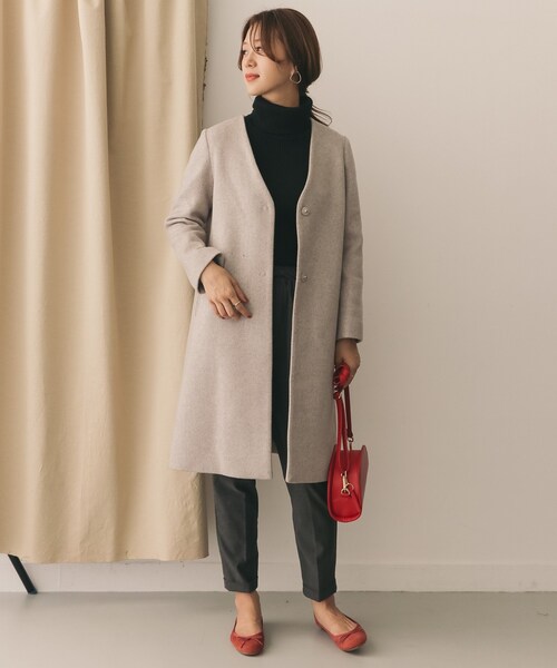 URBAN RESEARCH DOORS（アーバンリサーチドアーズ）の「ウール2WAYフードコート（ジャケット/アウター・レディース・NAVY/GREGE/LIGHT BEIGE/CAMEL・one）」の18枚目の写真