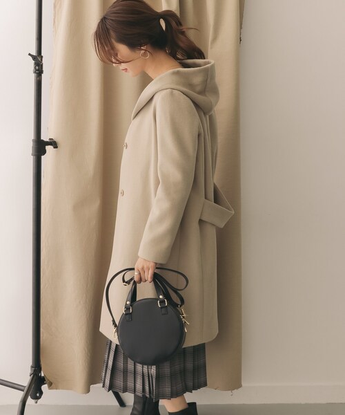 URBAN RESEARCH DOORS（アーバンリサーチドアーズ）の「ウール2WAYフードコート（ジャケット/アウター・レディース・NAVY/GREGE/LIGHT BEIGE/CAMEL・one）」の19枚目の写真