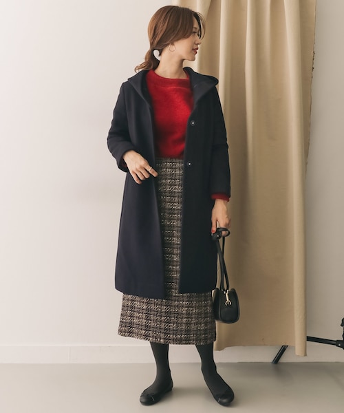 URBAN RESEARCH DOORS（アーバンリサーチドアーズ）の「ウール2WAYフードコート（ジャケット/アウター・レディース・NAVY/GREGE/LIGHT BEIGE/CAMEL・one）」の10枚目の写真