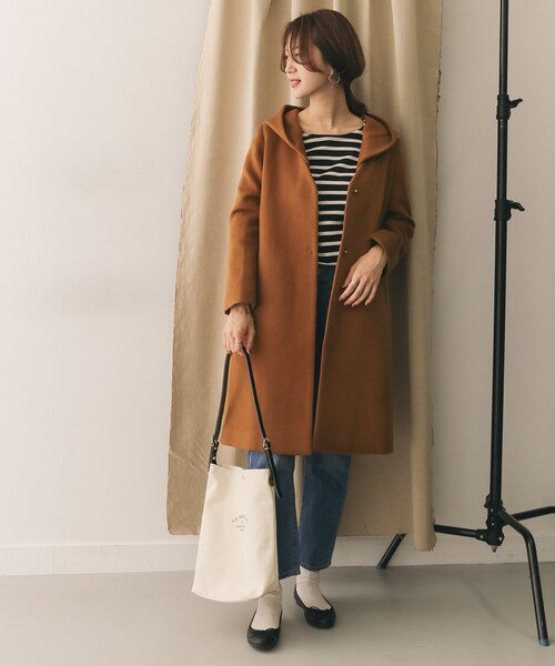 URBAN RESEARCH DOORS（アーバンリサーチドアーズ）の「ウール2WAYフードコート（ジャケット/アウター・レディース・NAVY/GREGE/LIGHT BEIGE/CAMEL・one）」の13枚目の写真