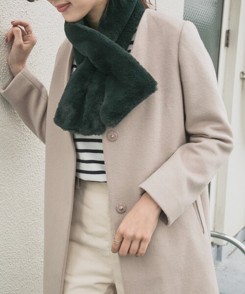 URBAN RESEARCH DOORS（アーバンリサーチドアーズ）の「ウール2WAYフードコート（ジャケット/アウター・レディース・NAVY/GREGE/LIGHT BEIGE/CAMEL・one）」の14枚目の写真