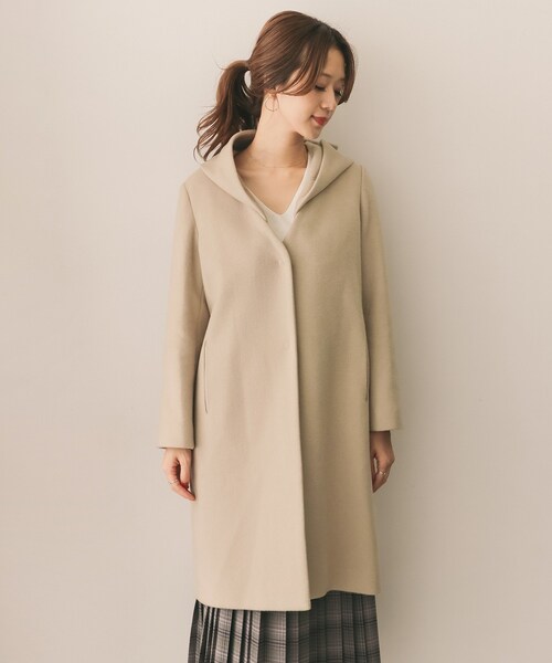 URBAN RESEARCH DOORS（アーバンリサーチドアーズ）の「ウール2WAYフードコート（ジャケット/アウター・レディース・NAVY/GREGE/LIGHT BEIGE/CAMEL・one）」の22枚目の写真