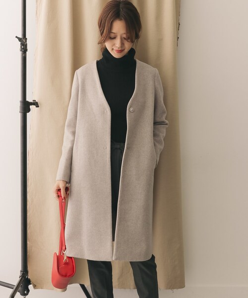 URBAN RESEARCH DOORS（アーバンリサーチドアーズ）の「ウール2WAYフードコート（ジャケット/アウター・レディース・NAVY/GREGE/LIGHT BEIGE/CAMEL・one）」の15枚目の写真