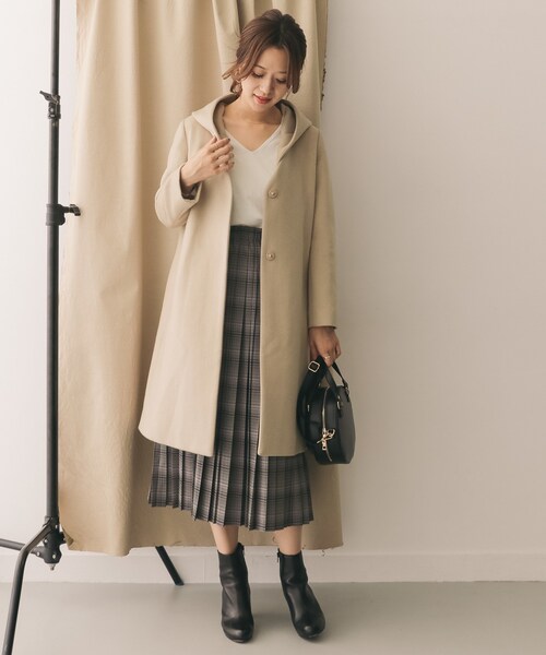URBAN RESEARCH DOORS（アーバンリサーチドアーズ）の「ウール2WAYフードコート（ジャケット/アウター・レディース・NAVY/GREGE/LIGHT BEIGE/CAMEL・one）」の21枚目の写真
