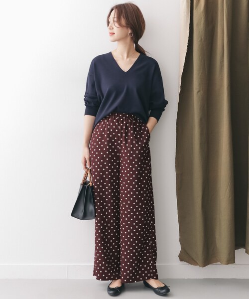 URBAN RESEARCH DOORS（アーバンリサーチドアーズ）の「ドットイージーパンツ（パンツ・レディース・WINE/BLACK・one）」の6枚目の写真
