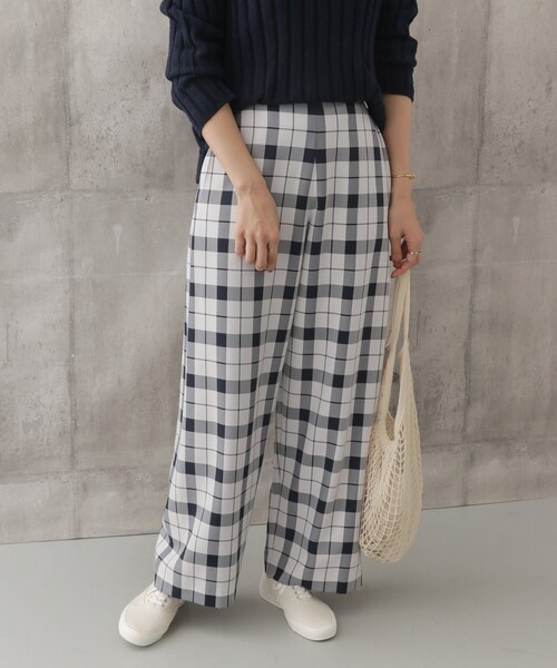 URBAN RESEARCH DOORS（アーバンリサーチドアーズ）の「チェックサイドシームレスパンツ（パンツ・レディース・GRY×NVY/BEG×BLK・36/38）」の6枚目の写真