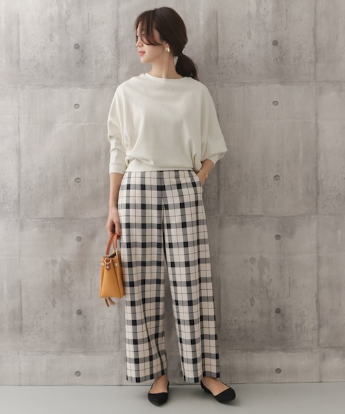 URBAN RESEARCH DOORS（アーバンリサーチドアーズ）の「チェックサイドシームレスパンツ（パンツ・レディース・GRY×NVY/BEG×BLK・36/38）」の5枚目の写真