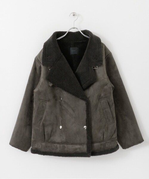 KBF(ケイビーエフ)の「ムスタンBIGジャケット(ジャケット/アウター・レディース・L/BEIGE/GRAY・one)」の6枚目の写真