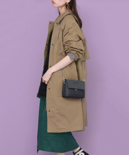 KBF（ケイビーエフ）の「WEB限定 ボーイッシュコート（ジャケット/アウター・レディース・CHARCOAL/BEIGE/GRAY CHECK/WINE CHECK・one）」の20枚目の写真