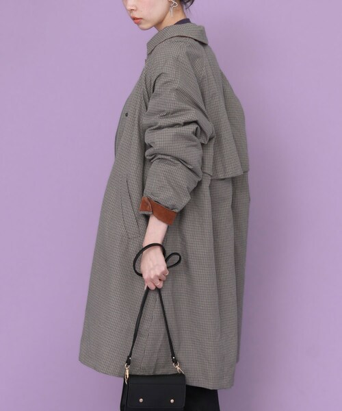 KBF（ケイビーエフ）の「WEB限定 ボーイッシュコート（ジャケット/アウター・レディース・CHARCOAL/BEIGE/GRAY CHECK/WINE CHECK・one）」の13枚目の写真