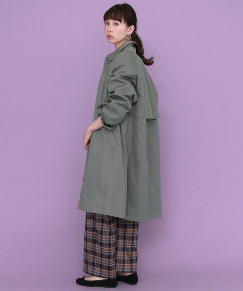 KBF（ケイビーエフ）の「WEB限定 ボーイッシュコート（ジャケット/アウター・レディース・CHARCOAL/BEIGE/GRAY CHECK/WINE CHECK・one）」の11枚目の写真