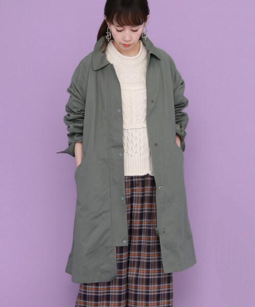 KBF（ケイビーエフ）の「WEB限定 ボーイッシュコート（ジャケット/アウター・レディース・CHARCOAL/BEIGE/GRAY CHECK/WINE CHECK・one）」の10枚目の写真