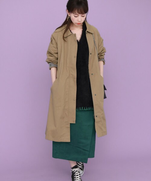 KBF（ケイビーエフ）の「WEB限定 ボーイッシュコート（ジャケット/アウター・レディース・CHARCOAL/BEIGE/GRAY CHECK/WINE CHECK・one）」の21枚目の写真