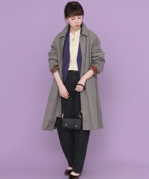 KBF（ケイビーエフ）の「WEB限定 ボーイッシュコート（ジャケット/アウター・レディース・CHARCOAL/BEIGE/GRAY CHECK/WINE CHECK・one）」の15枚目の写真