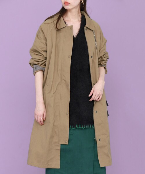 KBF（ケイビーエフ）の「WEB限定 ボーイッシュコート（ジャケット/アウター・レディース・CHARCOAL/BEIGE/GRAY CHECK/WINE CHECK・one）」の19枚目の写真