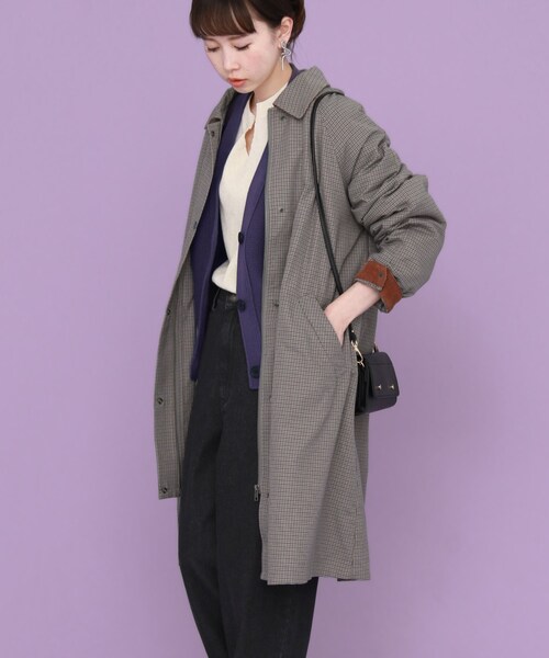 KBF（ケイビーエフ）の「WEB限定 ボーイッシュコート（ジャケット/アウター・レディース・CHARCOAL/BEIGE/GRAY CHECK/WINE CHECK・one）」の14枚目の写真