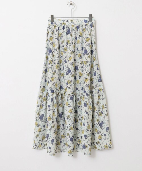 KBF（ケイビーエフ）の「フラワープリントロングスカート（スカート・レディース・D.GREEN/IVORY・one）」の10枚目の写真