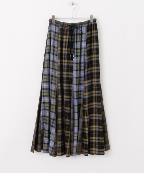 KBF（ケイビーエフ）の「MIXチェックフレアスカート（スカート・レディース・KHAKI mix/BLUE mix・one）」の12枚目の写真