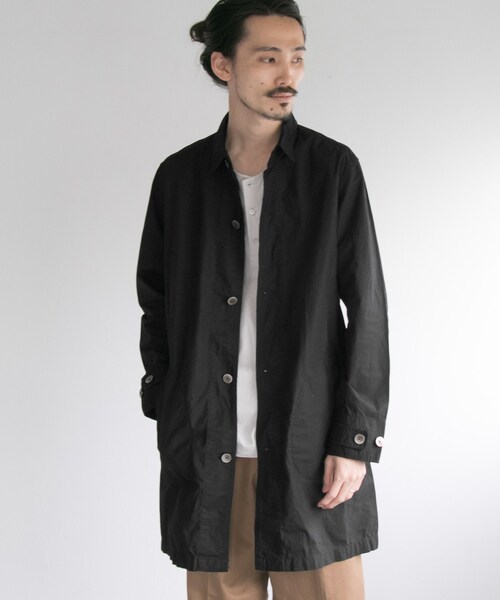 MANUAL ALPHABET（マニュアル アルファベット）の「MANUAL ALPHABET O/Dタイプライターシャツコート（ジャケット/アウター・メンズ・Lt.BROWN/BLACK・3/2）」の3枚目の写真