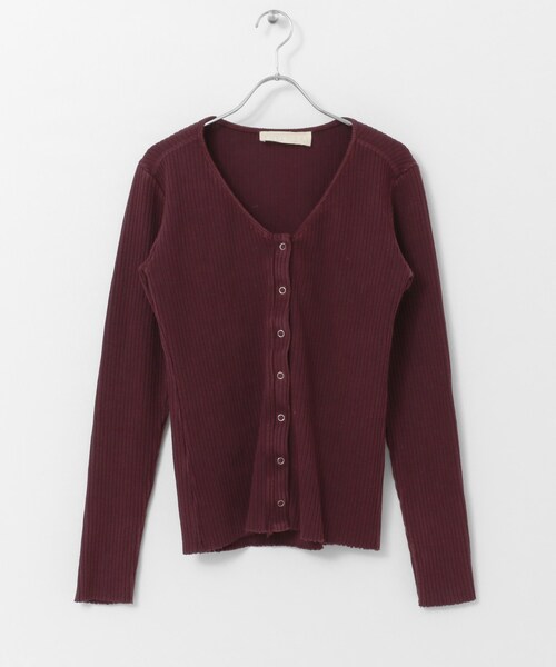 R JUBILEE(アールジュビリー)の「R JUBILEE RIB CARDIGAN(トップス・レディース・BORDEAUX/OFFWHITE/BROWN・M)」の8枚目の写真