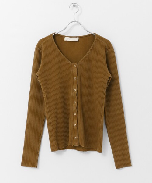 R JUBILEE(アールジュビリー)の「R JUBILEE RIB CARDIGAN(トップス・レディース・BORDEAUX/OFFWHITE/BROWN・M)」の10枚目の写真