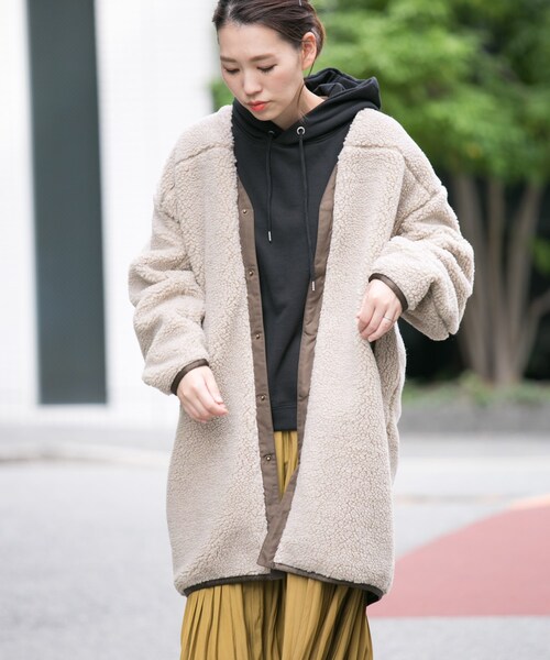 F by ROSSO（エフバイロッソ）の「F by ROSSO ボアコート（ジャケット/アウター・レディース・BEIGE/OFF WHITE・FREE）」の10枚目の写真