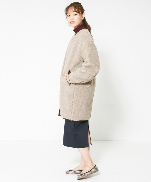 F by ROSSO（エフバイロッソ）の「F by ROSSO ボアコート（ジャケット/アウター・レディース・BEIGE/OFF WHITE・FREE）」の18枚目の写真