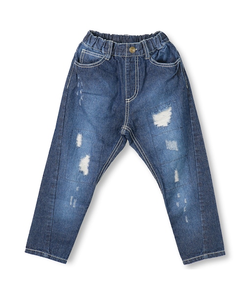 BRANSHES（ブランシェス）の「ダメージ加工デニムパンツ（デニムパンツ・キッズ・ブルー/ネイビーブルー・90cm～150cm）」の2枚目の写真