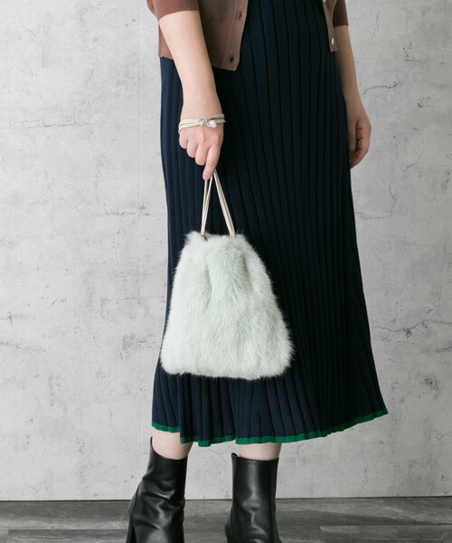 URBAN RESEARCH ROSSO WOMEN（アーバンリサーチ　ロッソ）の「ラビットファーミニ巾着（バッグ・レディース・MINT/YELLOW/GREEN/BORDEAUX・-）」の10枚目の写真