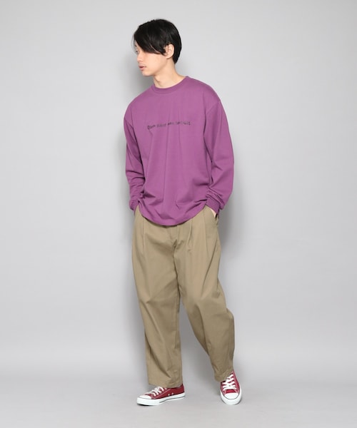 SENSE OF PLACE by URBAN RESEARCH(センスオブプレイスバイアーバンリサーチ)の「ボリュームワイドテーパードパンツ(パンツ・メンズ・BLACK/BEIGE/KHAKI・M/L)」の4枚目の写真