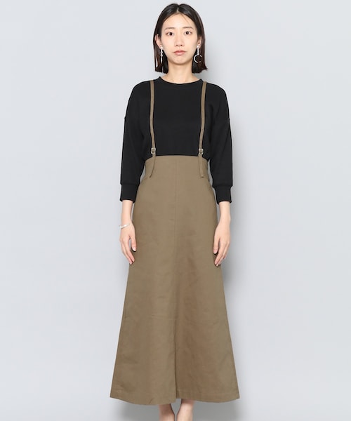 SENSE OF PLACE by URBAN RESEARCH（センスオブプレイスバイアーバンリサーチ）の「サスペンダーツキロングスカート（スカート・レディース・MOCHA/CHARCOAL・36/38）」の8枚目の写真