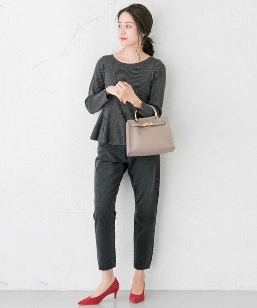 RODE SKO（ロデスコ）の「MAILA プチメタルスクエアトートバッグ（バッグ・レディース・GRAY/BLACK/OFF WHITE・one）」の9枚目の写真