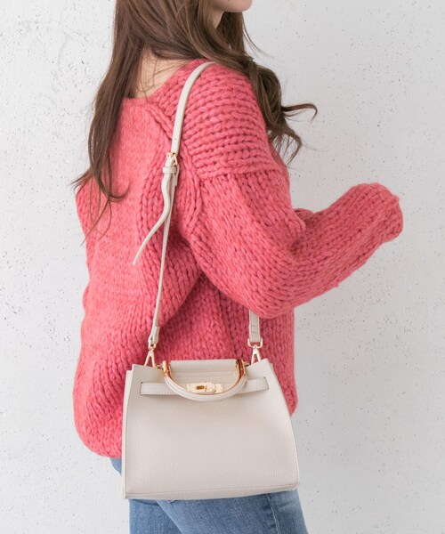 RODE SKO（ロデスコ）の「MAILA プチメタルスクエアトートバッグ（バッグ・レディース・GRAY/BLACK/OFF WHITE・one）」の4枚目の写真