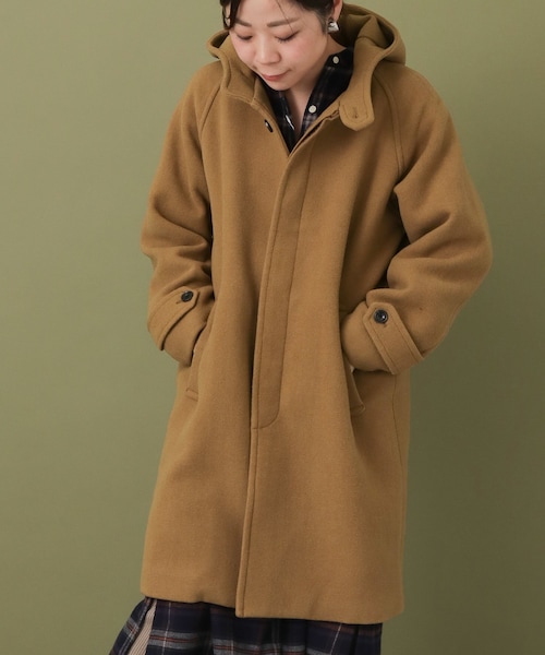 FORK&SPOON ウールブレンドフーデッドコート FORK&SPOON（フォークアンドスプーン）の「FORK&SPOON ウールブレンド