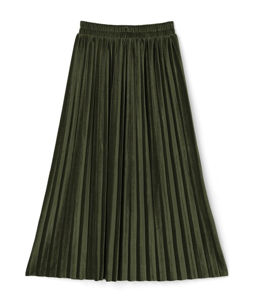 GRL（グレイル）の「ベロアプリーツスカート（スカート・レディース・モカ/ラベンダー/カーキ・Ｍ/M）」の2枚目の写真