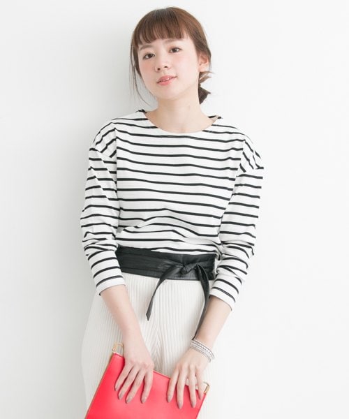 URBAN RESEARCH(アーバンリサーチ)の「バスクシャツ(トップス・レディース・LEG×ECL/BLK×WHT/WHT×BLK/NV/ECL/RED/ORG×GRY・FREE)」の14枚目の写真