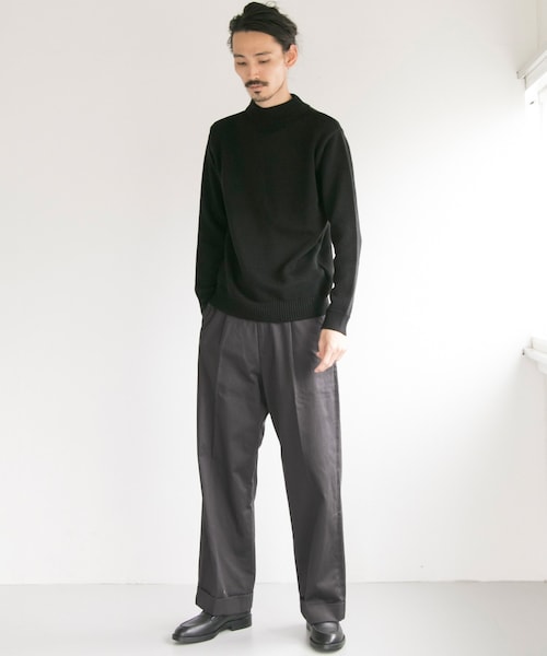 URBAN RESEARCH（アーバンリサーチ）の「コットンサテンワイドトラウザー（パンツ・メンズ・L.BEIGE/NAVY/L.KHAKI/KHAKI/CHINO.BEG/BROWN/CHARCOAL/GRAY/BLUE GRAY/BLACK・M/L）」の11枚目の写真