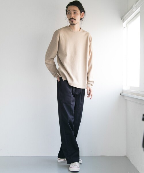 URBAN RESEARCH（アーバンリサーチ）の「コットンサテンワイドトラウザー（パンツ・メンズ・L.BEIGE/NAVY/L.KHAKI/KHAKI/CHINO.BEG/BROWN/CHARCOAL/GRAY/BLUE GRAY/BLACK・M/L）」の21枚目の写真