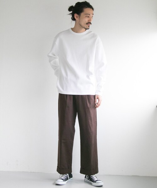 URBAN RESEARCH（アーバンリサーチ）の「コットンサテンワイドトラウザー（パンツ・メンズ・L.BEIGE/NAVY/L.KHAKI/KHAKI/CHINO.BEG/BROWN/CHARCOAL/GRAY/BLUE GRAY/BLACK・M/L）」の16枚目の写真